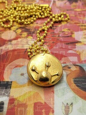 Necklace with vintage Todd Oldham Buttons 90s 24K Gold